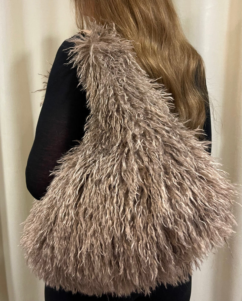 Alex•Max - Amina Fluffy Shoulder Bag Taupe
