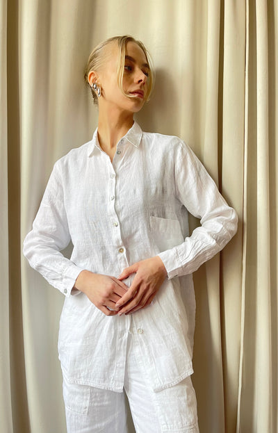 By Basics - Linen Shirt White