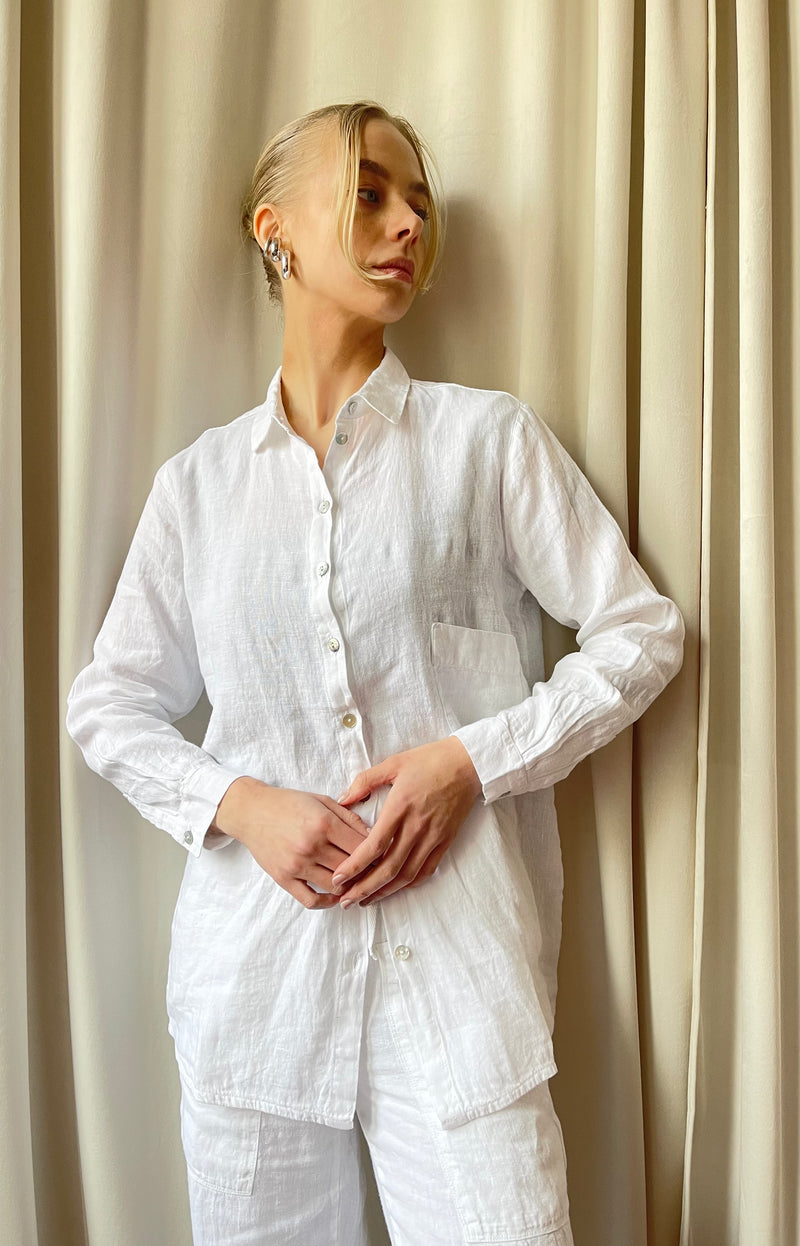 By Basics - Linen Shirt White