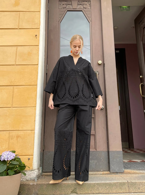 LaSalle - Ajour Pants Black - UNNA S