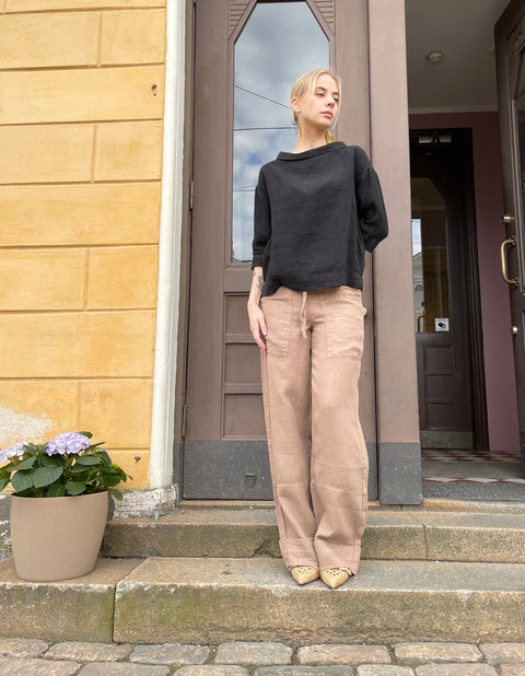 By Basics - Linen Pants Brown - UNNA S