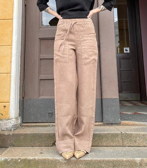 By Basics - Linen Pants Brown - UNNA S