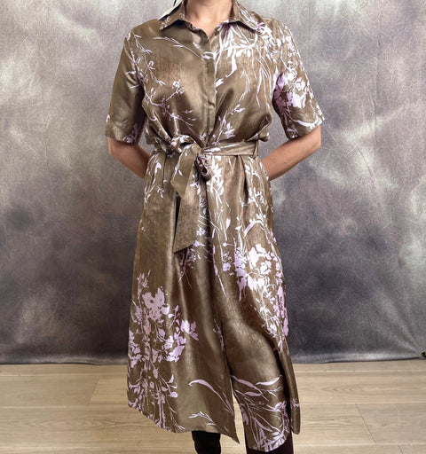 LaSalle - Odette Shirt Dress Khaki/Lilac UnnaS