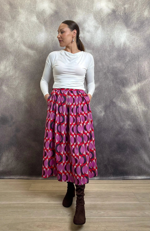 LaSalle - Betje Box Pleated Skirt Multicolor UnnaS