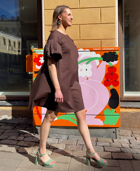 MeiMeij - Cielo Cotton Dress Brown UnnaS