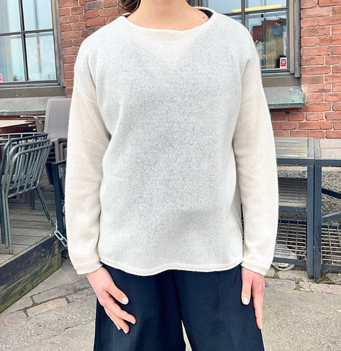BTF•CPH - Mira Oversized Pure Cashmere Blouse White UNNA S