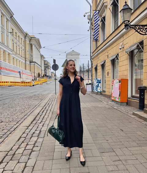 Bitte Kai Rand - Sukosu Dress with Collar Black UnnaS
