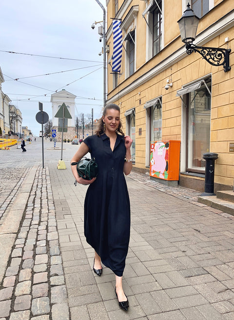 Bitte Kai Rand - Sukosu Dress with Collar Black UnnaS