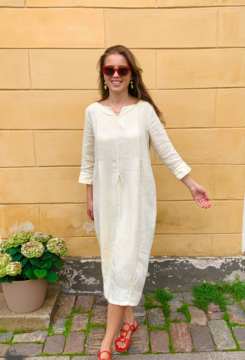 By Basics - Linen Dress Cream