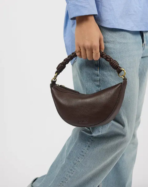O My Bag - Leo Mini Twisted Handle Chocolate UNNA S