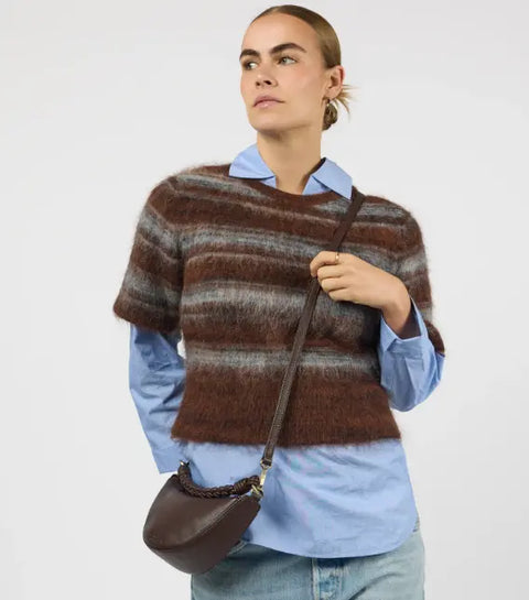 O My Bag - Leo Mini Twisted Handle Chocolate UNNA S
