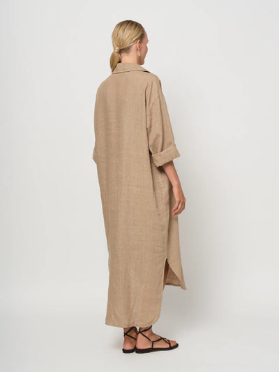 LaSalle - Linen Shirt Dress Beige