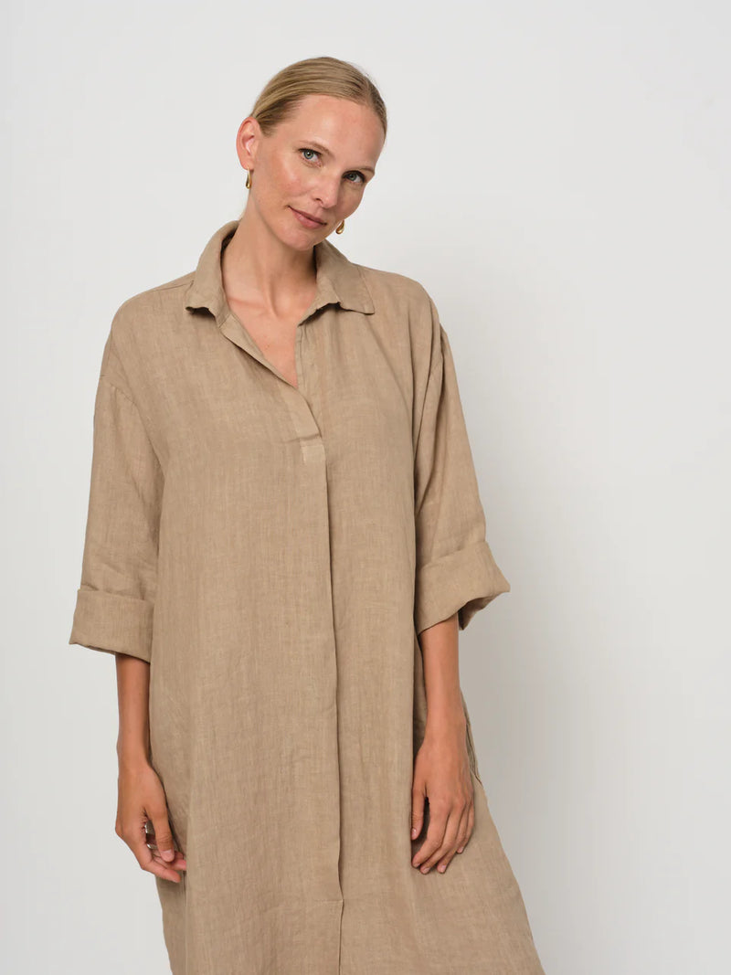 LaSalle - Linen Shirt Dress Beige