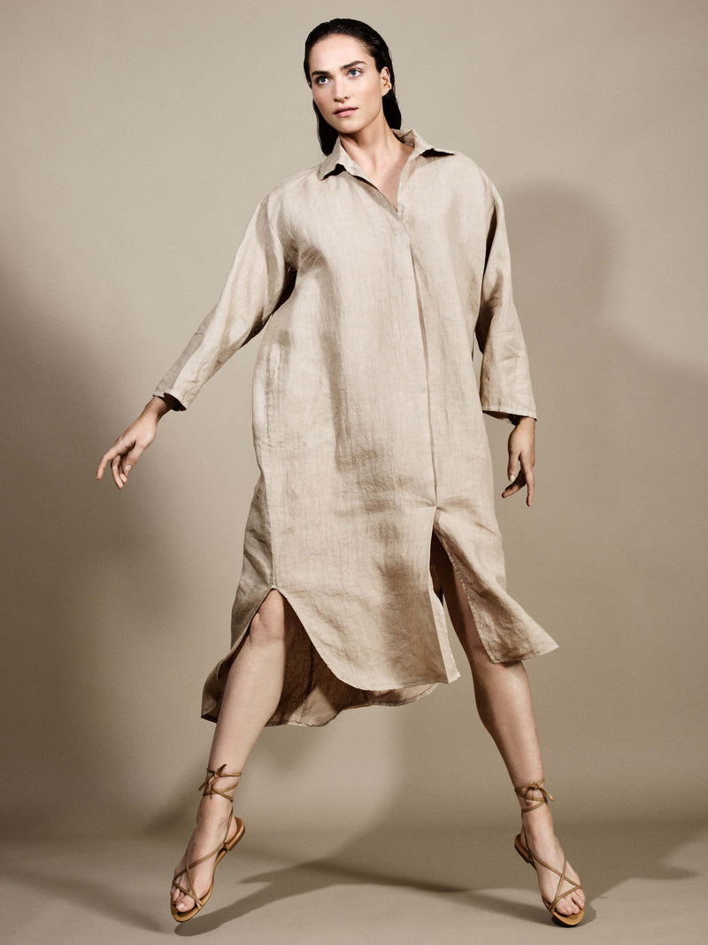 LaSalle - Linen Shirt Dress Beige