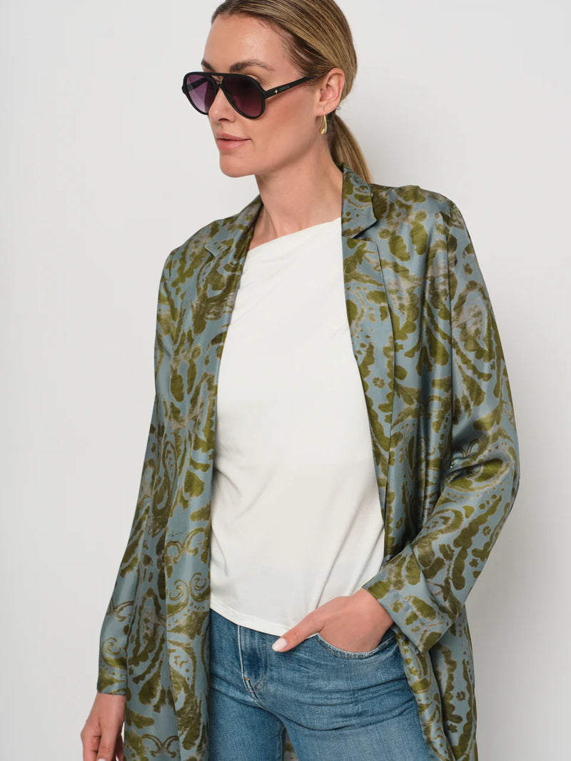 LaSalle Long Silk Jacket Green/Multicolor