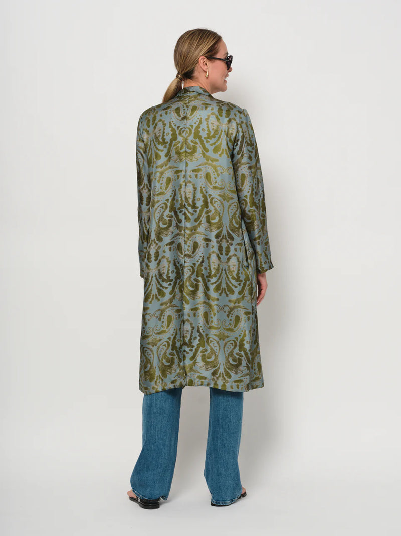 LaSalle Long Silk Jacket Green/Multicolor