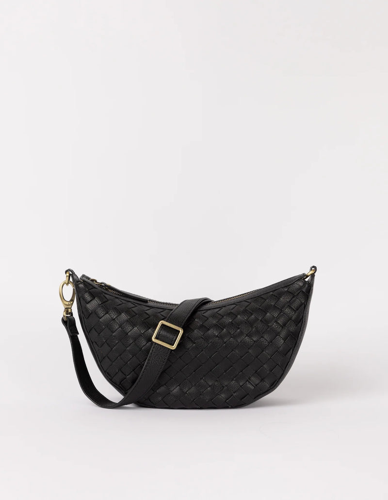 O My Bag Leo Woven Soft Grain Leather Black