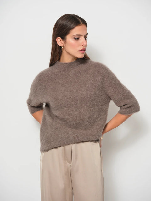 LaSalle – Alpaca Short Sleeve Knit Cashew