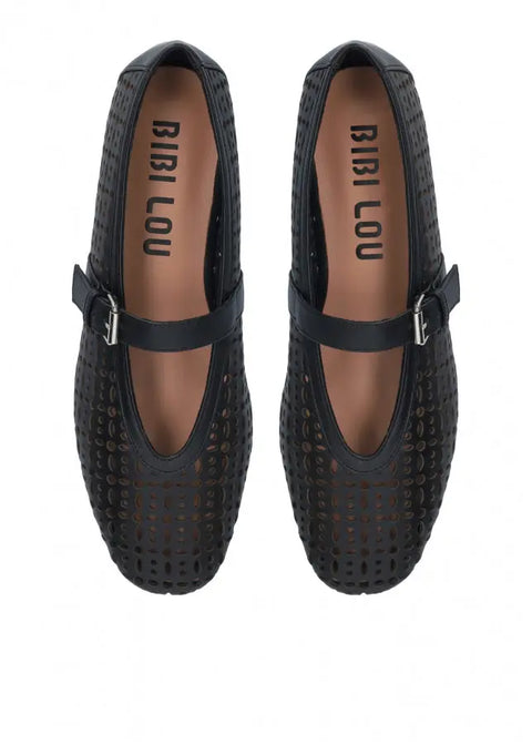 Bibi Lou - Maia Flat Ballerina Black - UNNA S