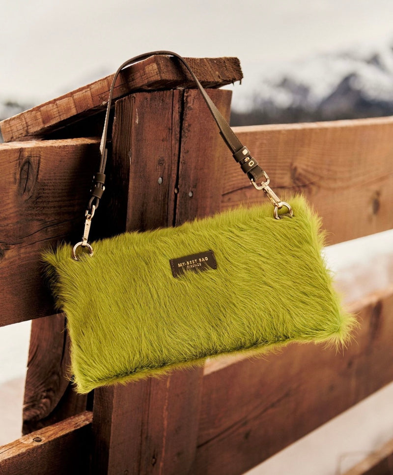 My Best Bag Firenze - Andy Handbag Neon Green Fur