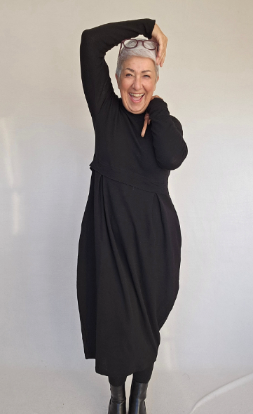 By Basics - Merino Wool Dress Long Black