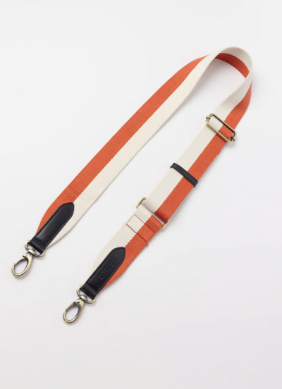 O My Bag - Copper/White Webbing Strap With Black Leather