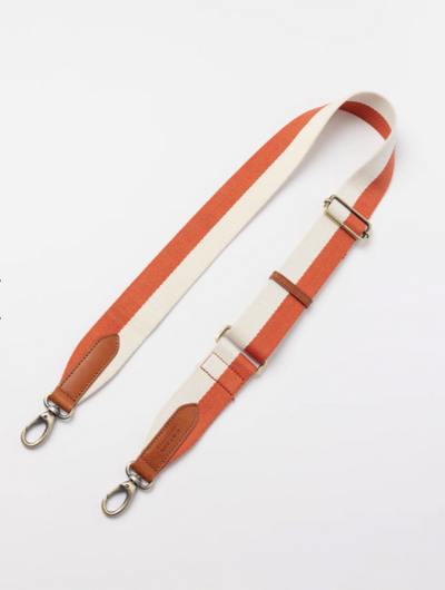 O My Bag - Copper/White Webbing Strap With Cognac Leather