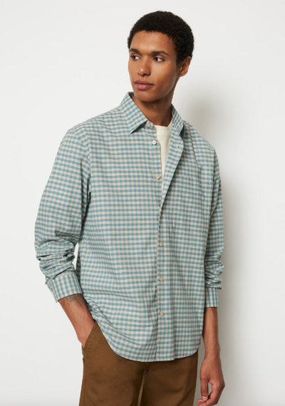 Marc O' Polo - Checkered Organic Cotton Shirt Multi / Stormy Sea