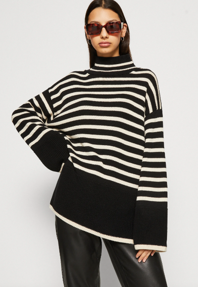 Marc O' Polo - Oversized Striped Knit Sweater Multi / Black