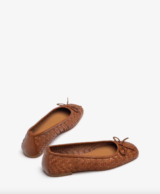 Unisa - Amy Braided Leather Ballerina Brown