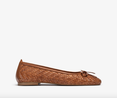 Unisa - Amy Braided Leather Ballerina Brown