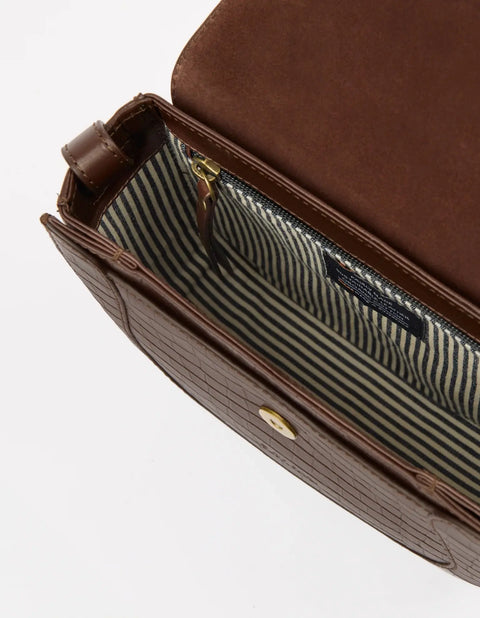 O My Bag Amsterdam - Nina Croco Print Leather Chocolate - UNNA S