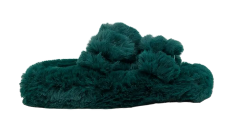 Colors Of California - Faux Fur Slipper Forest Green - UNNA S