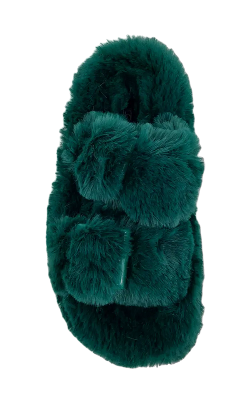 Colors Of California - Faux Fur Slipper Forest Green - UNNA S