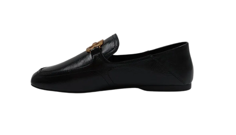 Bibi Lou Tina Loafer in Shiny Leather and Black Color