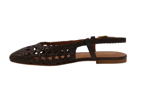 Unisa - Ella Flat Braided Slingback Brown - UNNA S