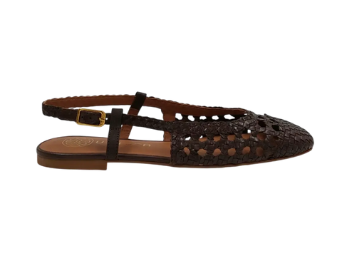 Unisa - Ella Flat Braided Slingback Brown - UNNA S