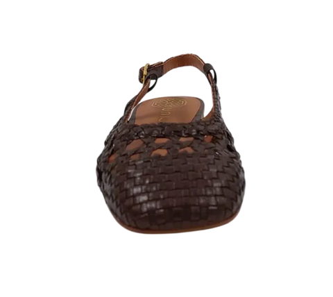 Unisa - Ella Flat Braided Slingback Brown - UNNA S