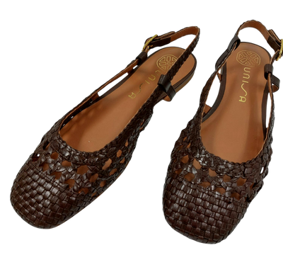 Unisa - Ella Flat Braided Slingback Brown