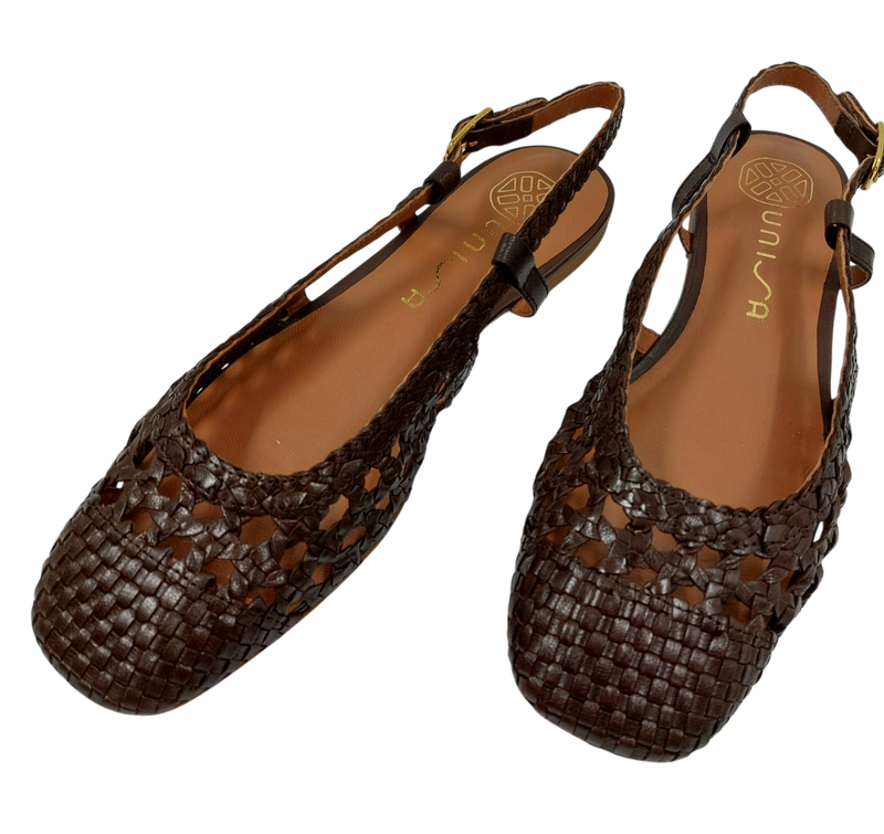 Unisa - Ella Flat Braided Slingback Brown