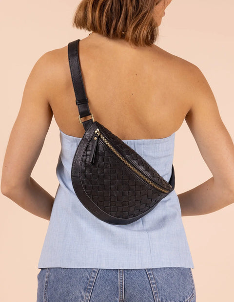O My Bag - Milo Bumbag Black Woven Leather