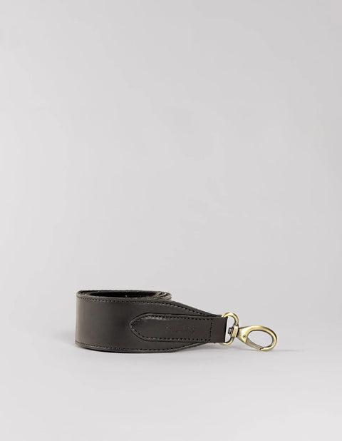 O My Bag - Short Shoulder Strap Black Leather - UNNA S