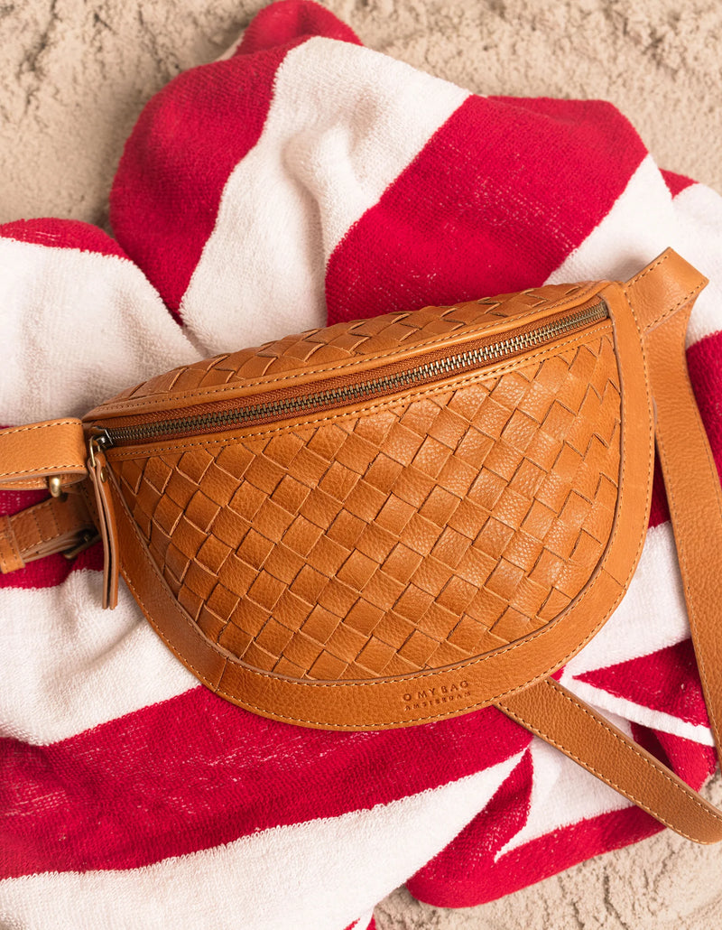 O My Bag - Ray Bumbag Cognac Woven Leather