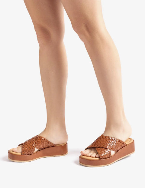 Unisa - Amaia Braided Platform Sandal Brown - UNNA S