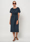 LaSalle - Amanda Cap Sleeve Tie Dress Dark Blue - UNNA S