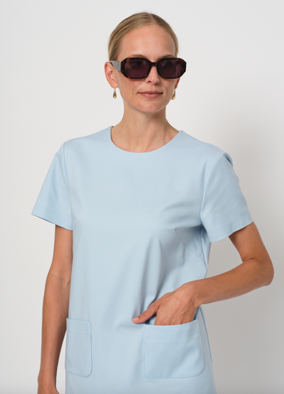 LaSalle - Crew Neck Dress Light Blue