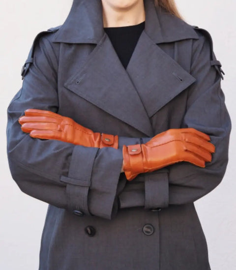 SAUSO – Alma Leather Glove Burnt Orange - UNNA S