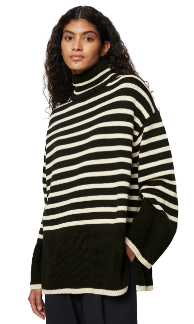 Marc O' Polo - Oversized Striped Knit Sweater Multi / Black
