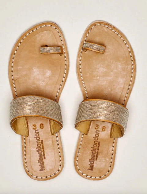 Laidback London - Trent Leather Sandal Silver - UNNA S