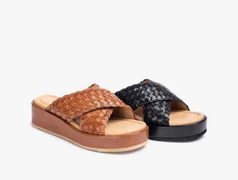 Unisa - Amaia Braided Platform Sandal Brown - UNNA S